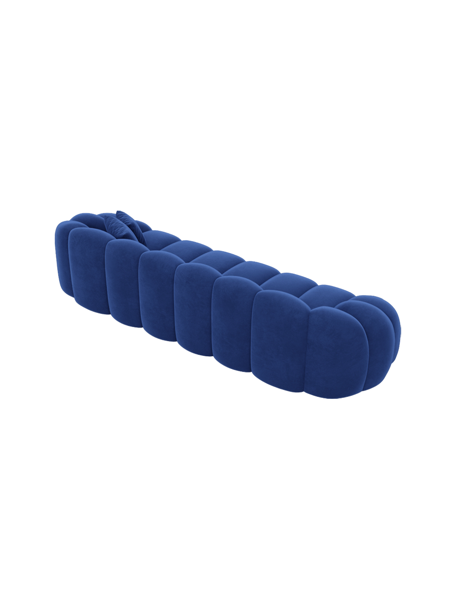 
4-Sitzer Design Sofa „Solea“ mit Samtbezug - Samtbezug Königsblau