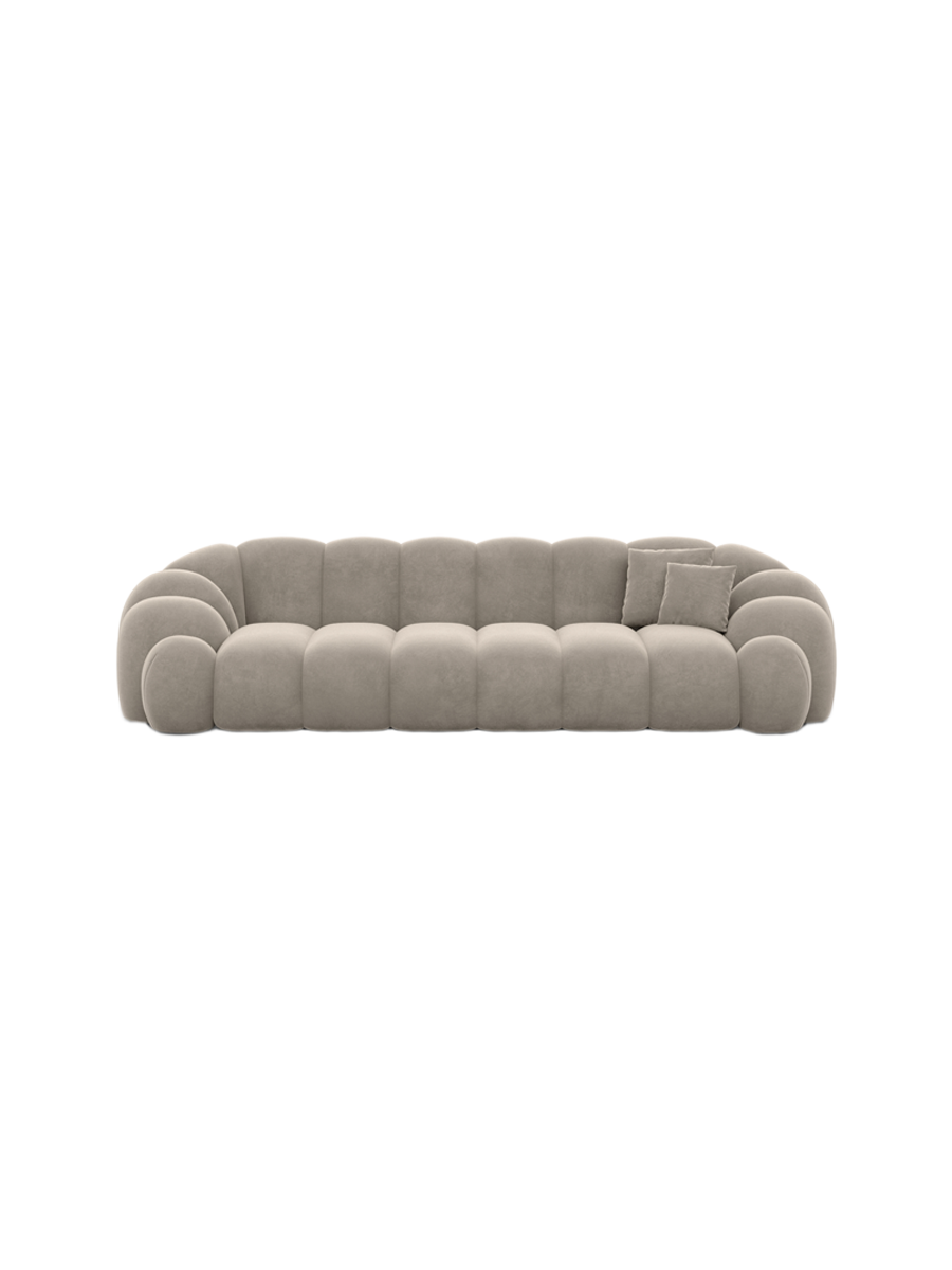 
4-Sitzer Design Sofa „Solea“ mit Samtbezug - Samtbezug Königsblau