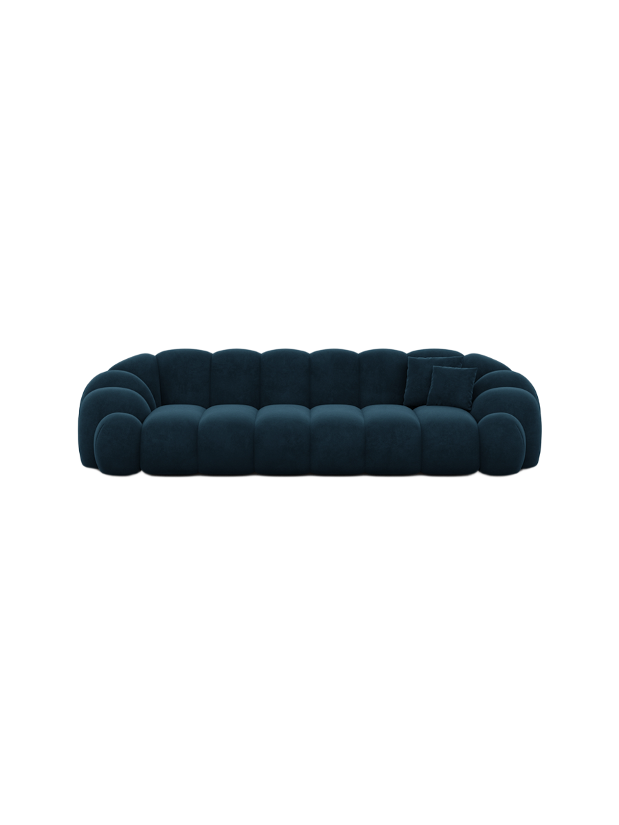 
4-Sitzer Design Sofa „Solea“ mit Samtbezug - Samtbezug Königsblau