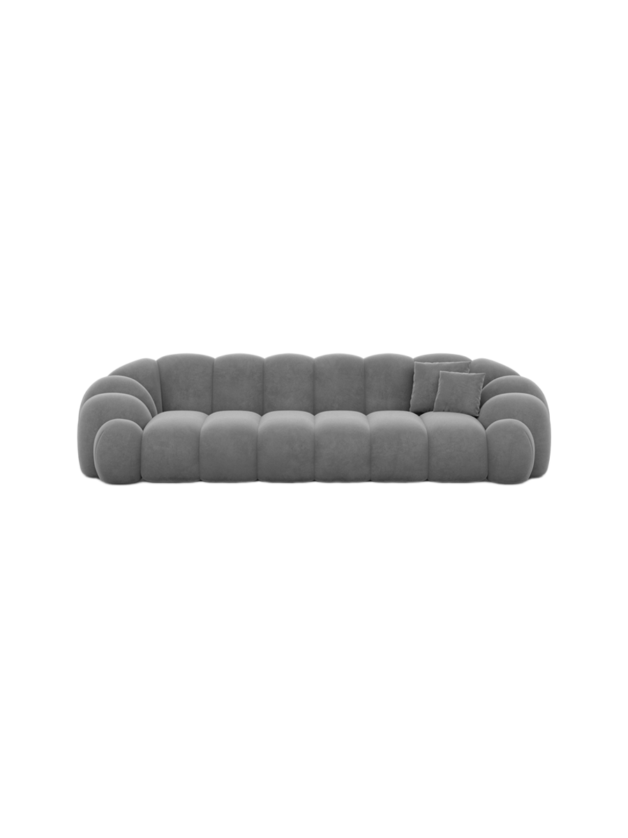 
4-Sitzer Design Sofa „Solea“ mit Samtbezug - Samtbezug Königsblau