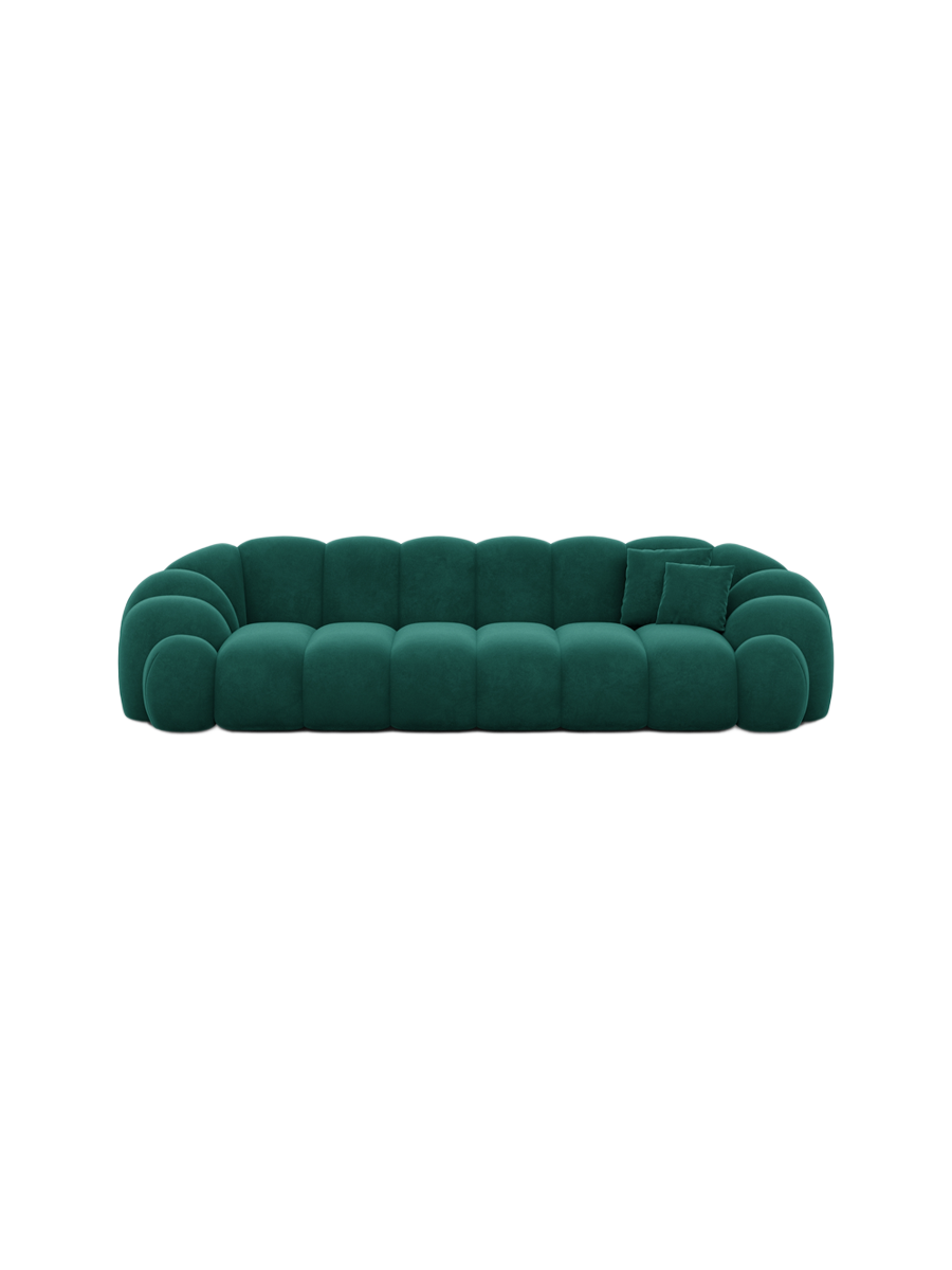 
4-Sitzer Design Sofa „Solea“ mit Samtbezug - Samtbezug Königsblau