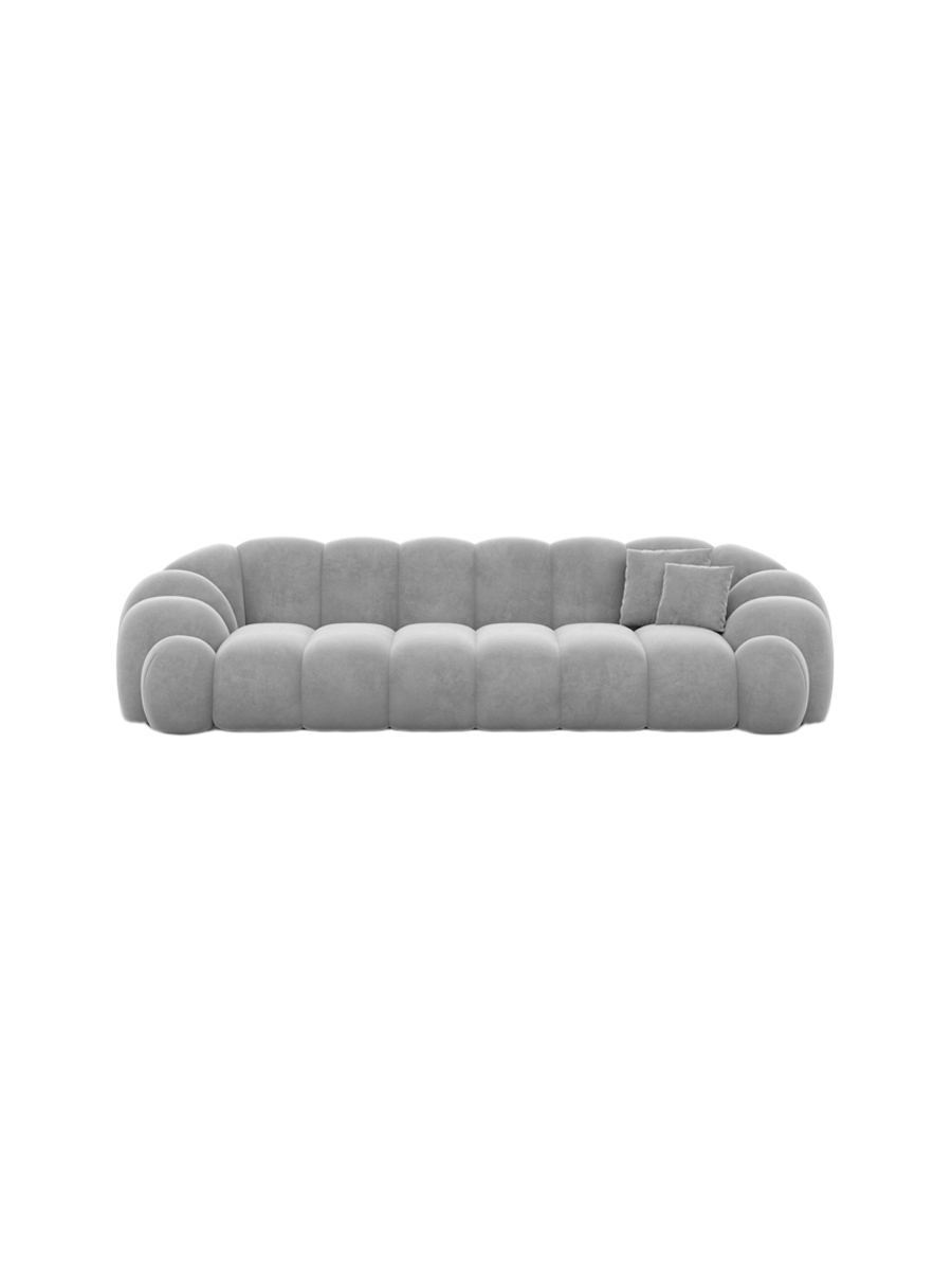 
4-Sitzer Design Sofa „Solea“ mit Samtbezug - Samtbezug Königsblau