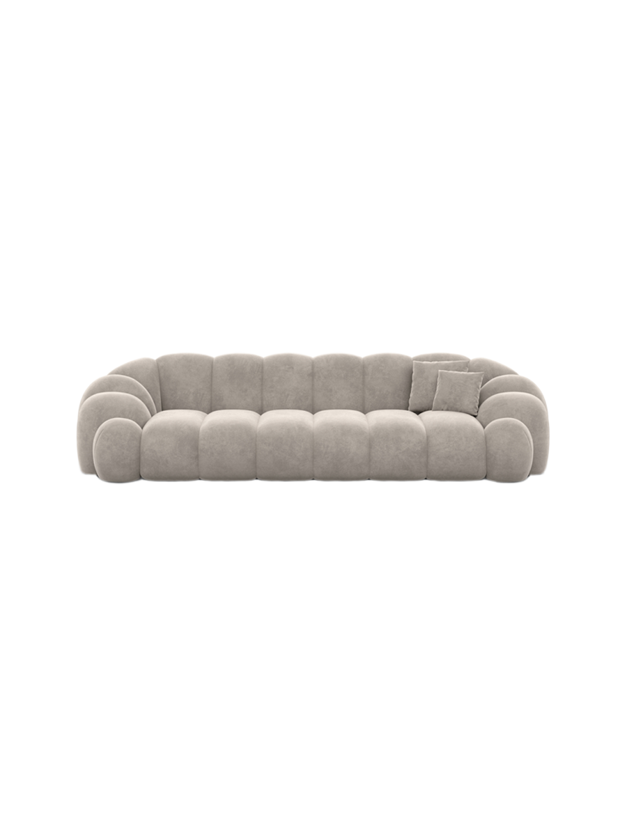 
4-Sitzer Design Sofa „Solea“ mit Samtbezug - Samtbezug Königsblau