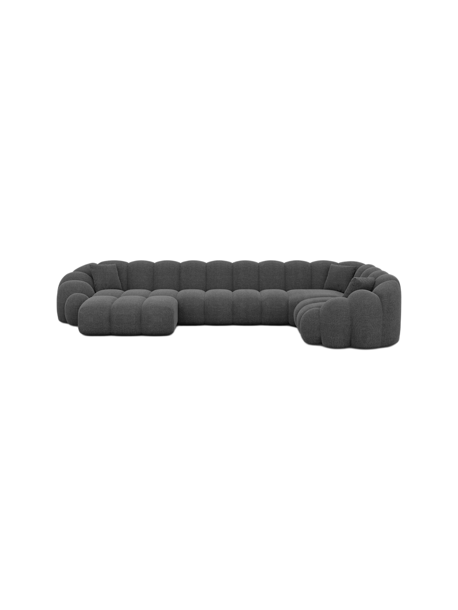 
6-Sitzer Design Panorama-Sofa „Solea XL“ mit Strukturstoff-Bezug - Strukturstoff Anthrazit / Lange Seite links