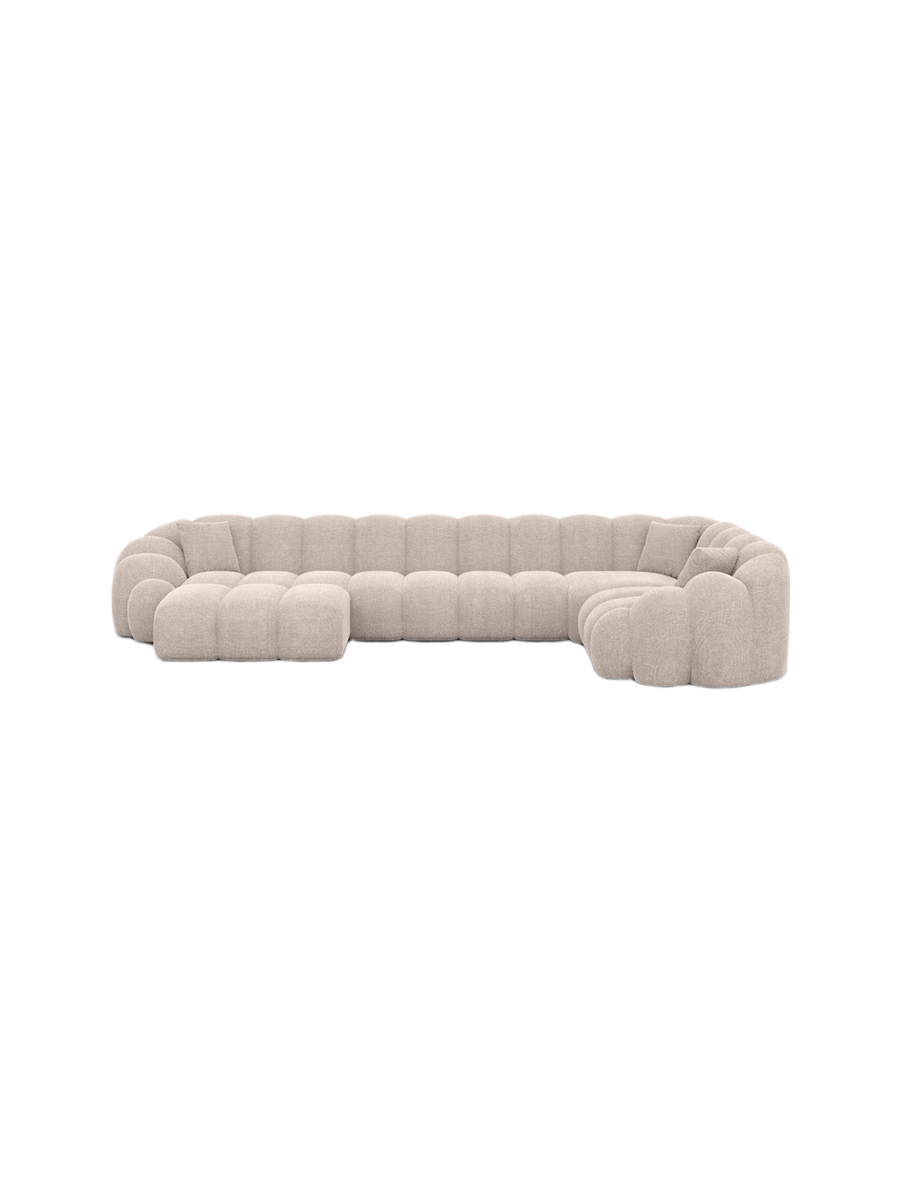 
6-Sitzer Design Panorama-Sofa „Solea XL“ mit Strukturstoff-Bezug - Strukturstoff Anthrazit / Lange Seite links
