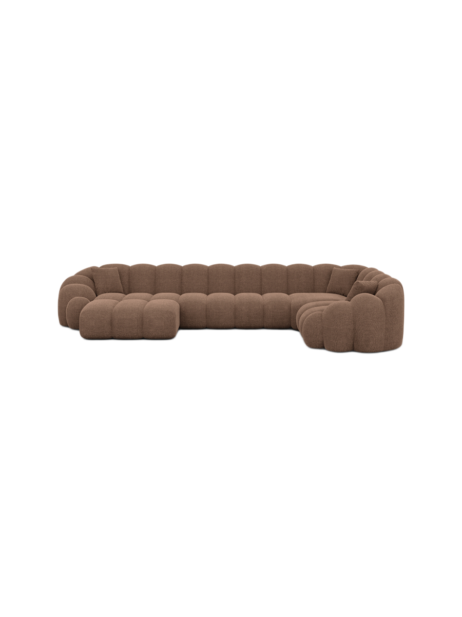 
6-Sitzer Design Panorama-Sofa „Solea XL“ mit Strukturstoff-Bezug - Strukturstoff Anthrazit / Lange Seite links