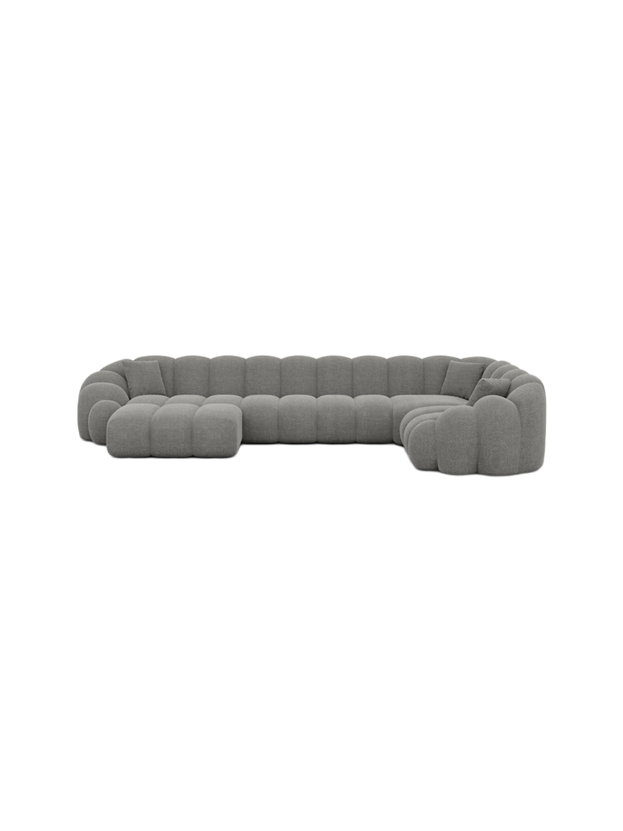 
6-Sitzer Design Panorama-Sofa „Solea XL“ mit Strukturstoff-Bezug - Strukturstoff Anthrazit / Lange Seite links