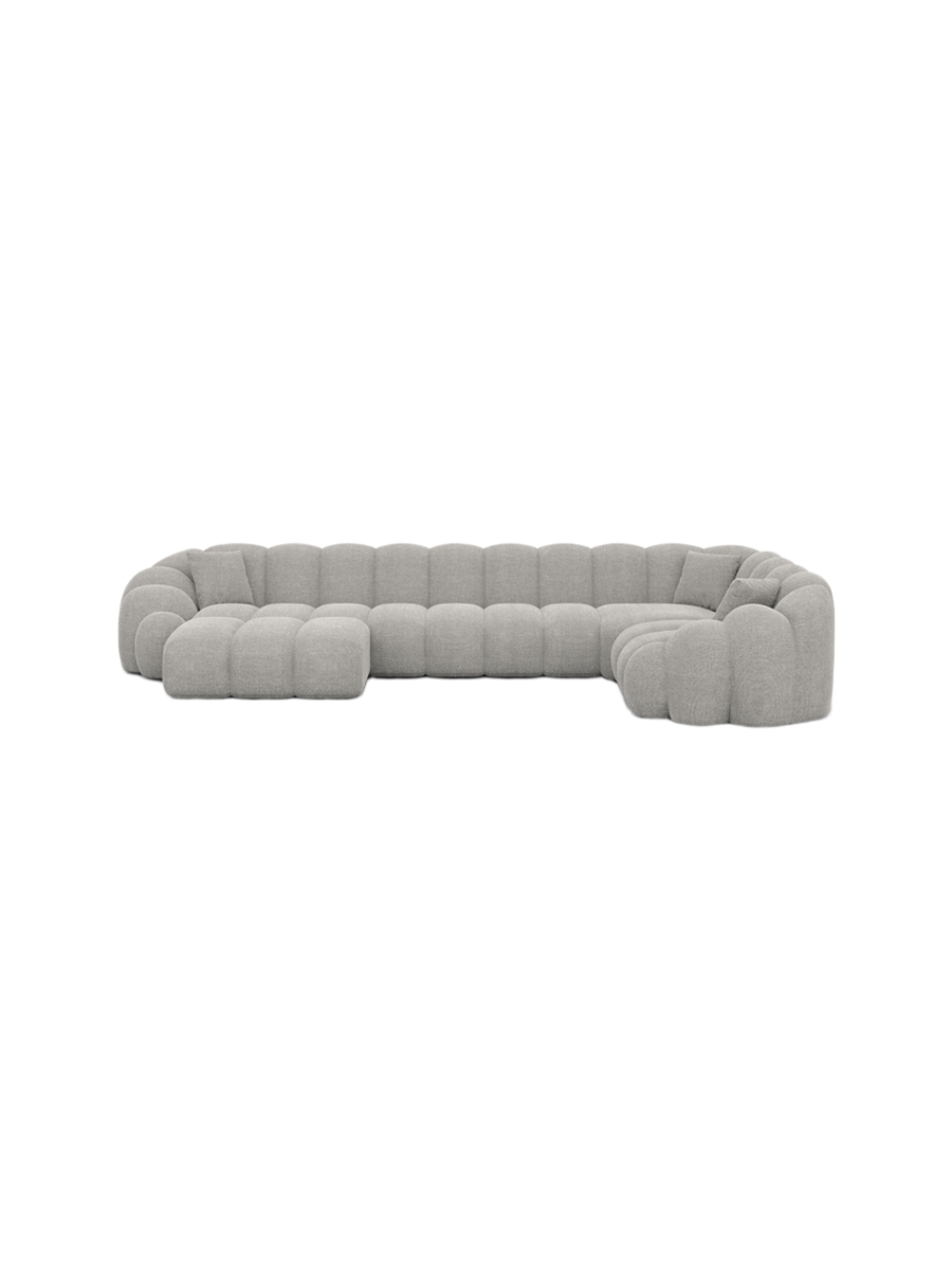 
6-Sitzer Design Panorama-Sofa „Solea XL“ mit Strukturstoff-Bezug - Strukturstoff Anthrazit / Lange Seite links