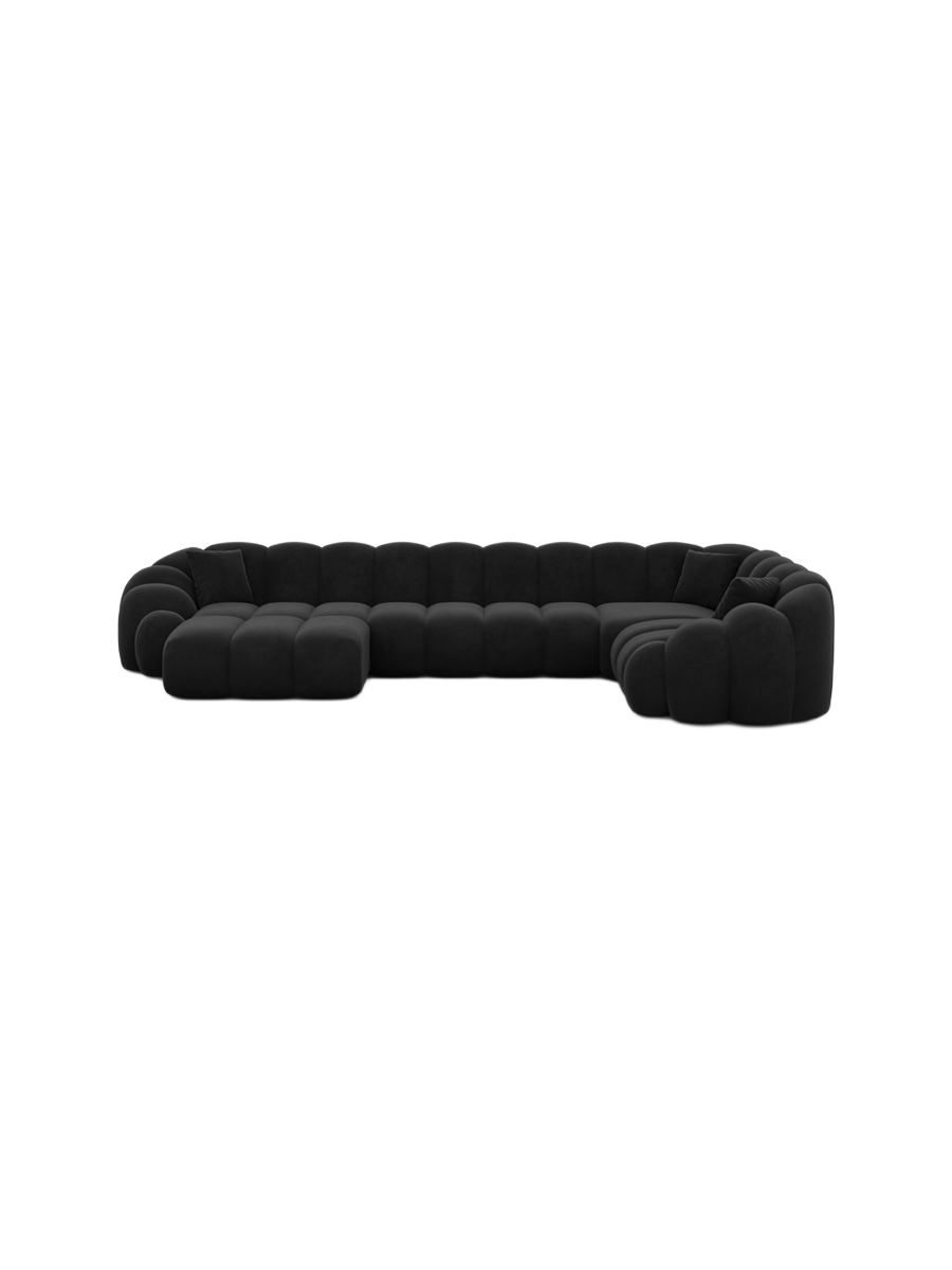 
6-Sitzer Design Panorama-Sofa „Solea XL“ mit Samtbezug - Samtbezug Königsblau / Lange Seite links
