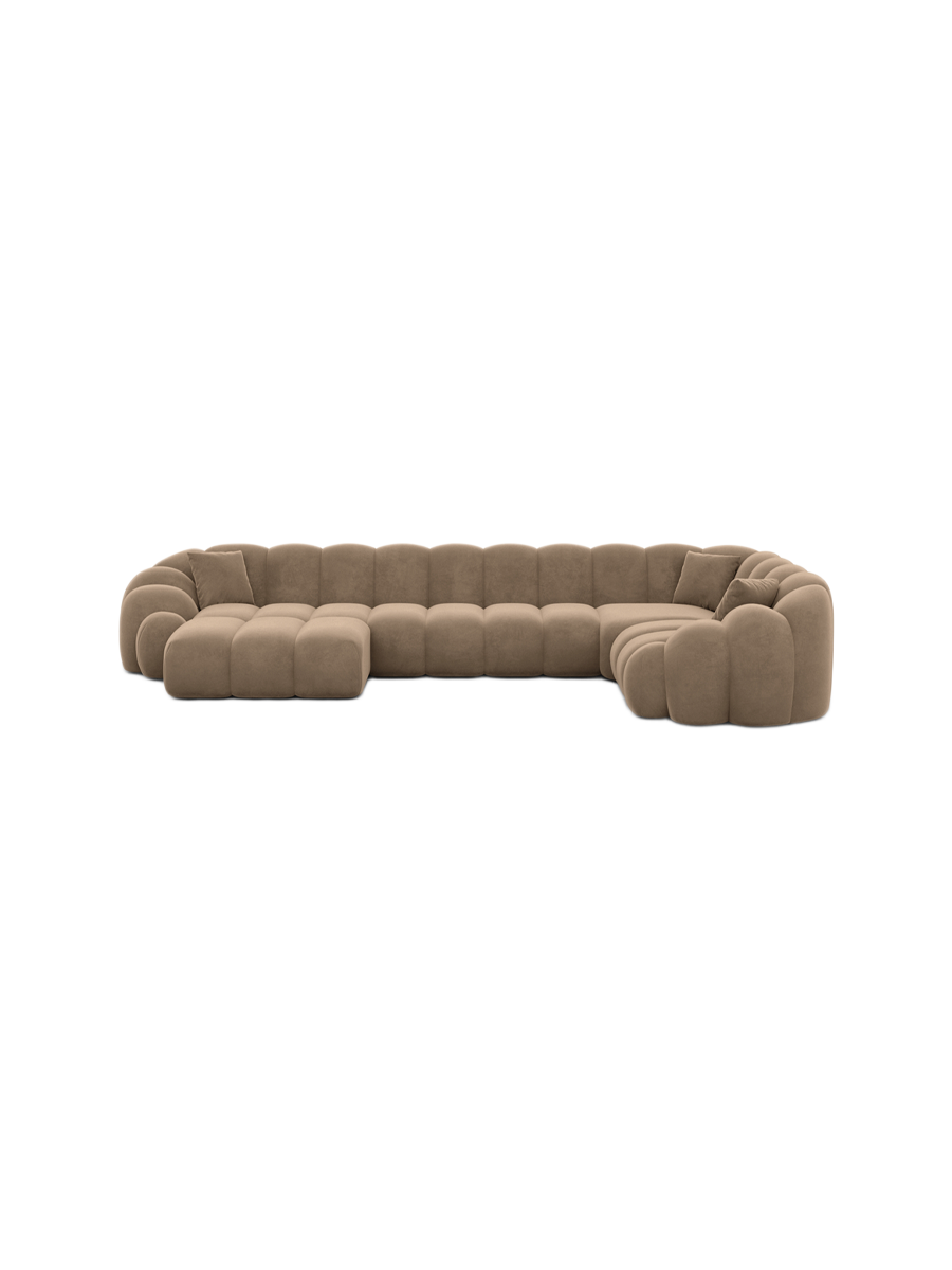 
6-Sitzer Design Panorama-Sofa „Solea XL“ mit Samtbezug - Samtbezug Königsblau / Lange Seite links