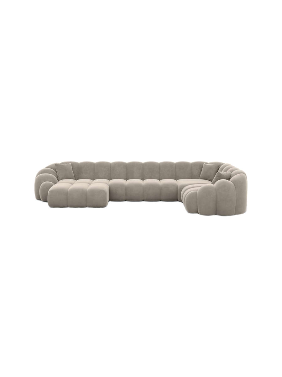 
6-Sitzer Design Panorama-Sofa „Solea XL“ mit Samtbezug - Samtbezug Königsblau / Lange Seite links
