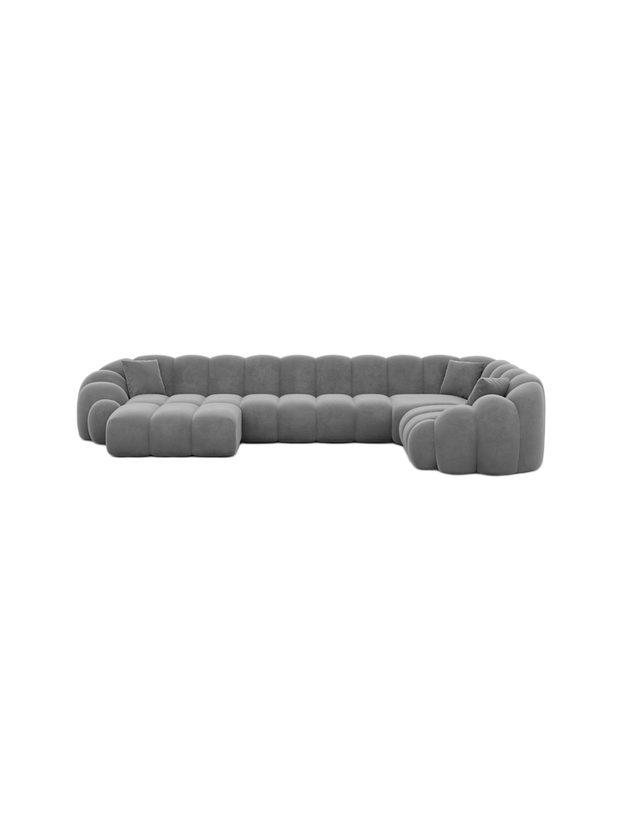 
6-Sitzer Design Panorama-Sofa „Solea XL“ mit Samtbezug - Samtbezug Königsblau / Lange Seite links