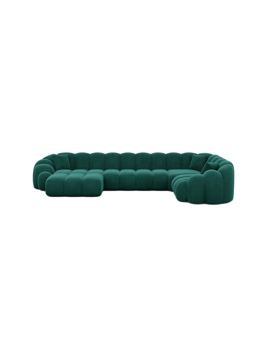 
6-Sitzer Design Panorama-Sofa „Solea XL“ mit Samtbezug - Samtbezug Königsblau / Lange Seite links