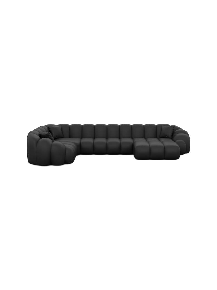 
6-Sitzer Design Echtleder Panorama-Sofa „Solea XL“ - Echtleder Beige / Lange Seite links
