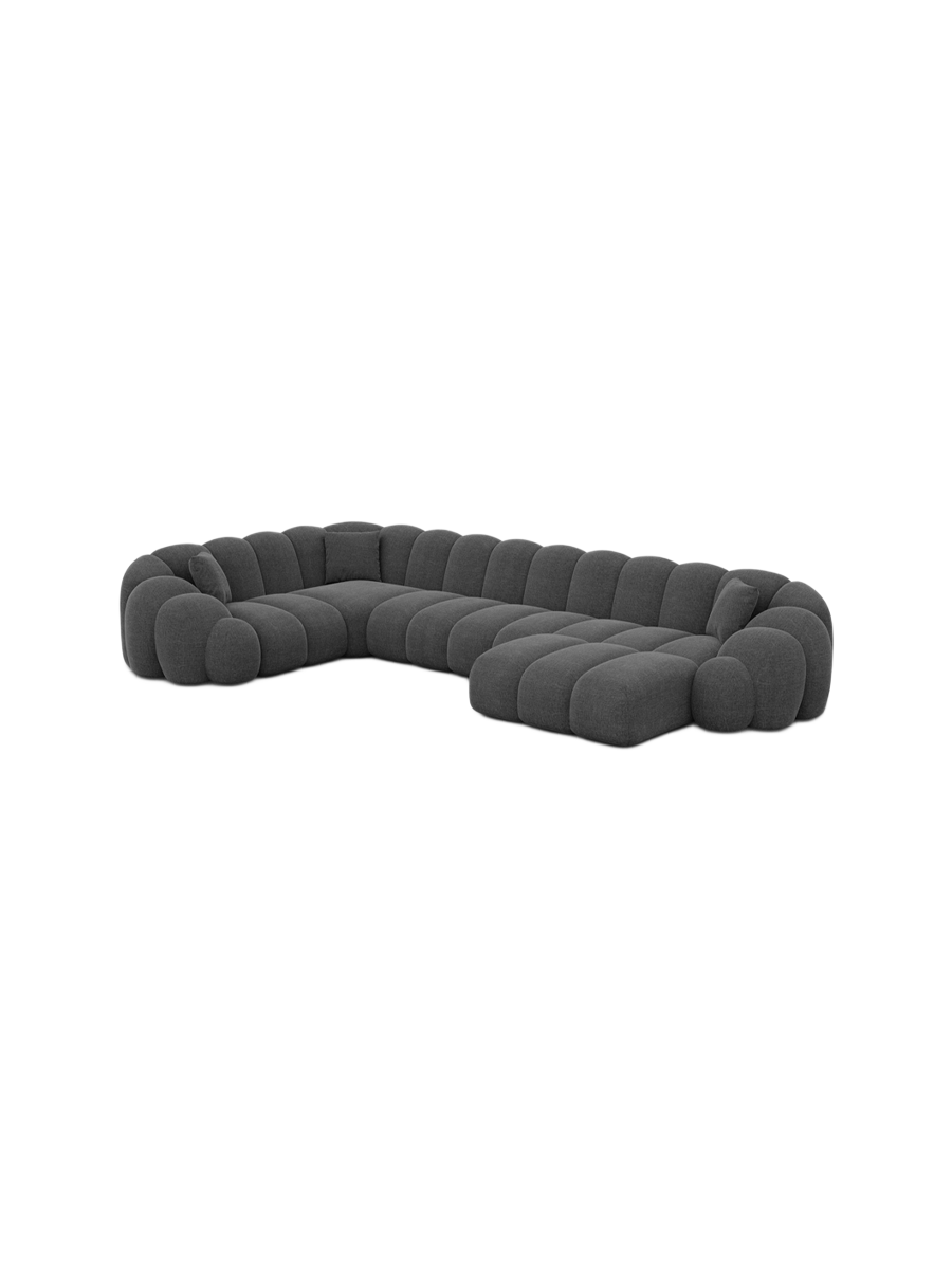 
6-Sitzer Design Panorama-Sofa „Solea XL“ mit Strukturstoff-Bezug - Strukturstoff Anthrazit / Lange Seite links