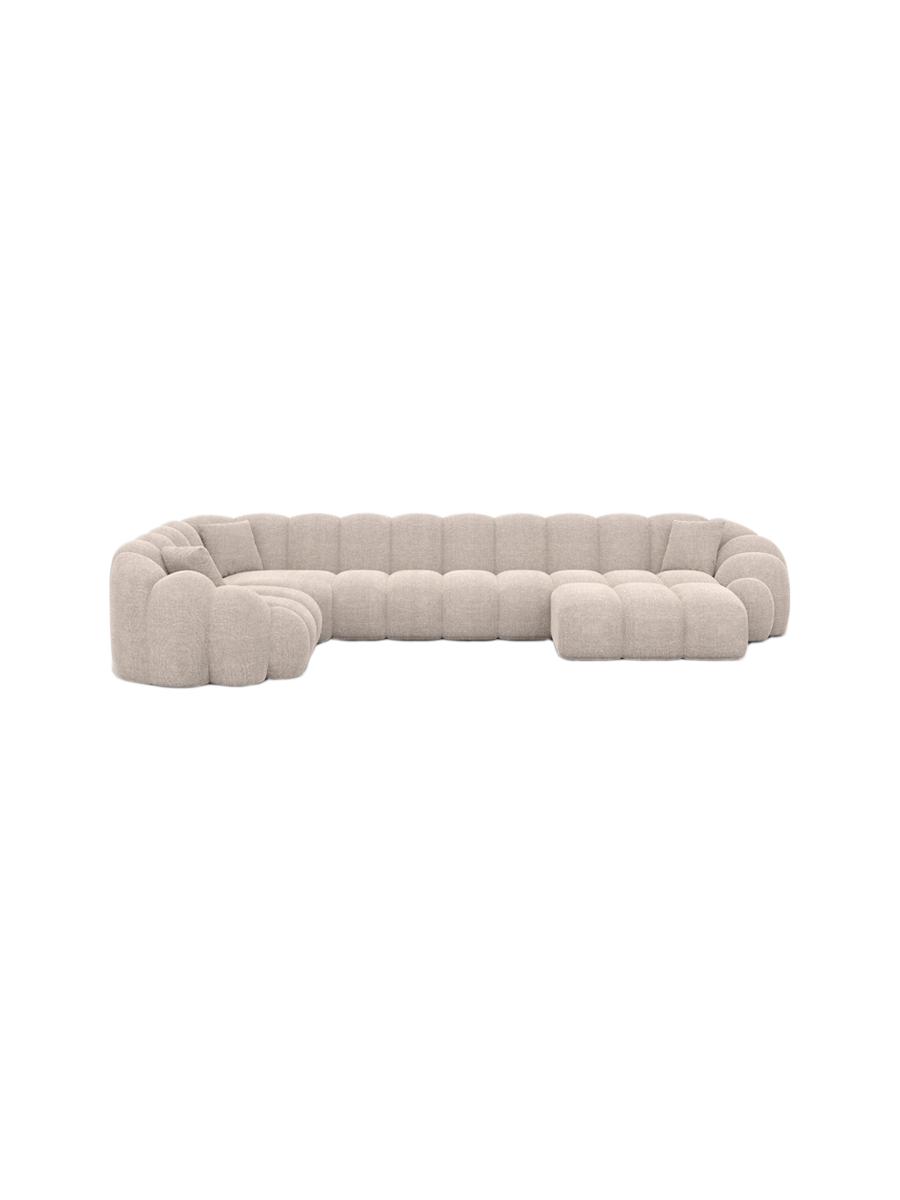 
6-Sitzer Design Panorama-Sofa „Solea XL“ mit Strukturstoff-Bezug - Strukturstoff Anthrazit / Lange Seite links