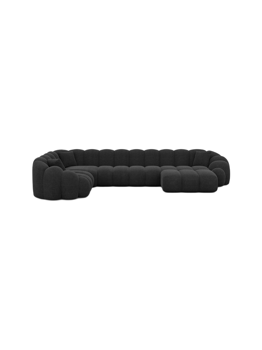 
6-Sitzer Design Panorama-Sofa „Solea XL“ mit Strukturstoff-Bezug - Strukturstoff Anthrazit / Lange Seite links