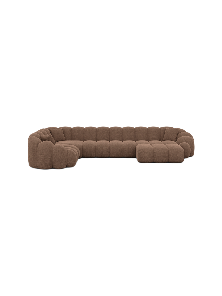 
6-Sitzer Design Panorama-Sofa „Solea XL“ mit Strukturstoff-Bezug - Strukturstoff Anthrazit / Lange Seite links