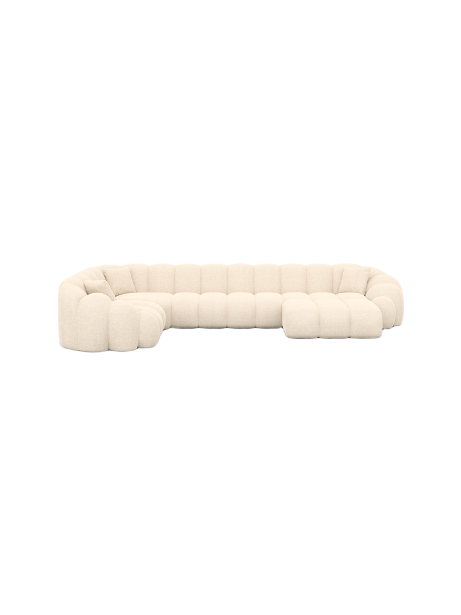 
6-Sitzer Design Panorama-Sofa „Solea XL“ mit Strukturstoff-Bezug - Strukturstoff Anthrazit / Lange Seite links