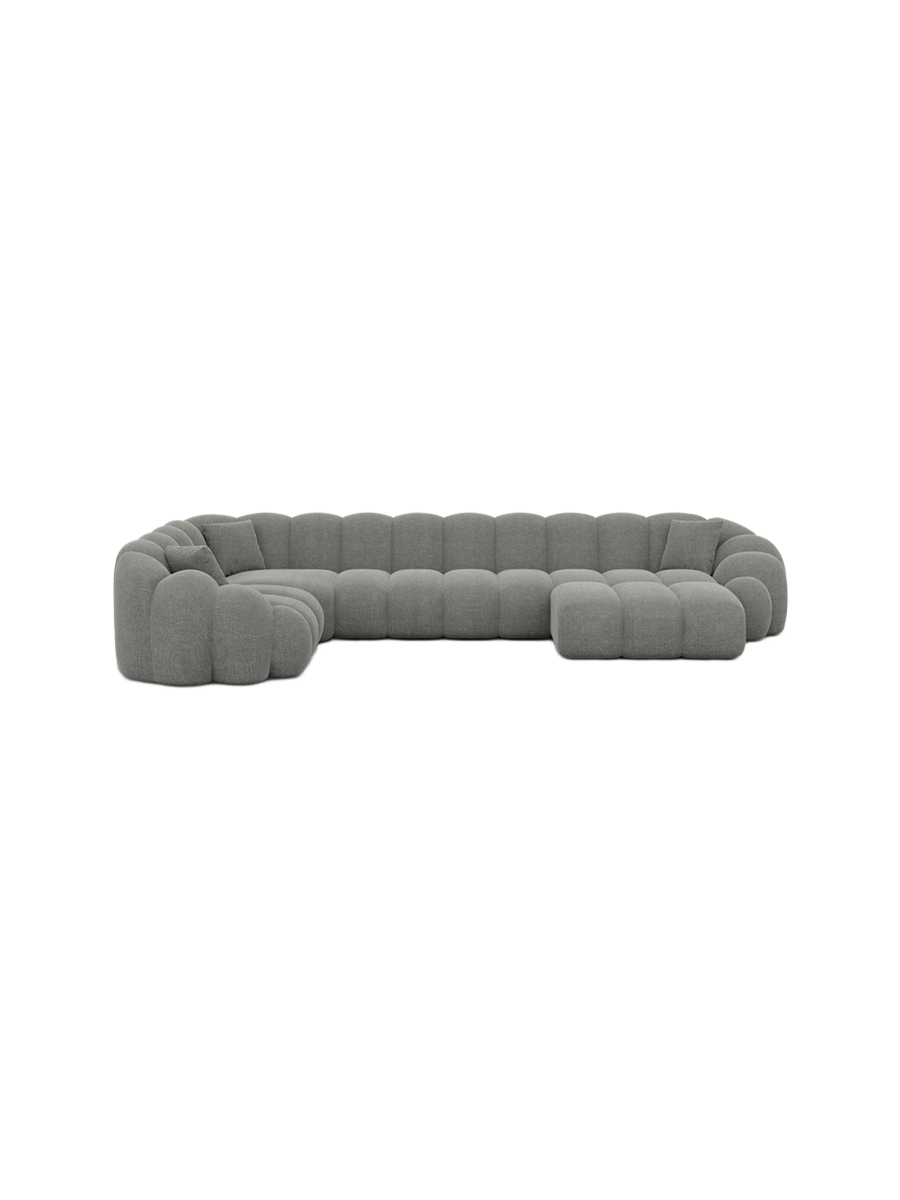 
6-Sitzer Design Panorama-Sofa „Solea XL“ mit Strukturstoff-Bezug - Strukturstoff Anthrazit / Lange Seite links