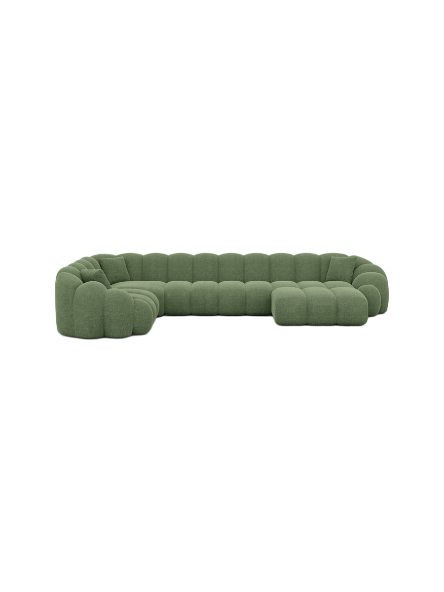 
6-Sitzer Design Panorama-Sofa „Solea XL“ mit Strukturstoff-Bezug - Strukturstoff Anthrazit / Lange Seite links