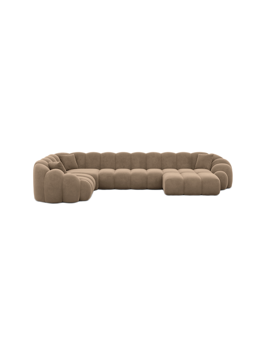 
6-Sitzer Design Panorama-Sofa „Solea XL“ mit Samtbezug - Samtbezug Königsblau / Lange Seite links