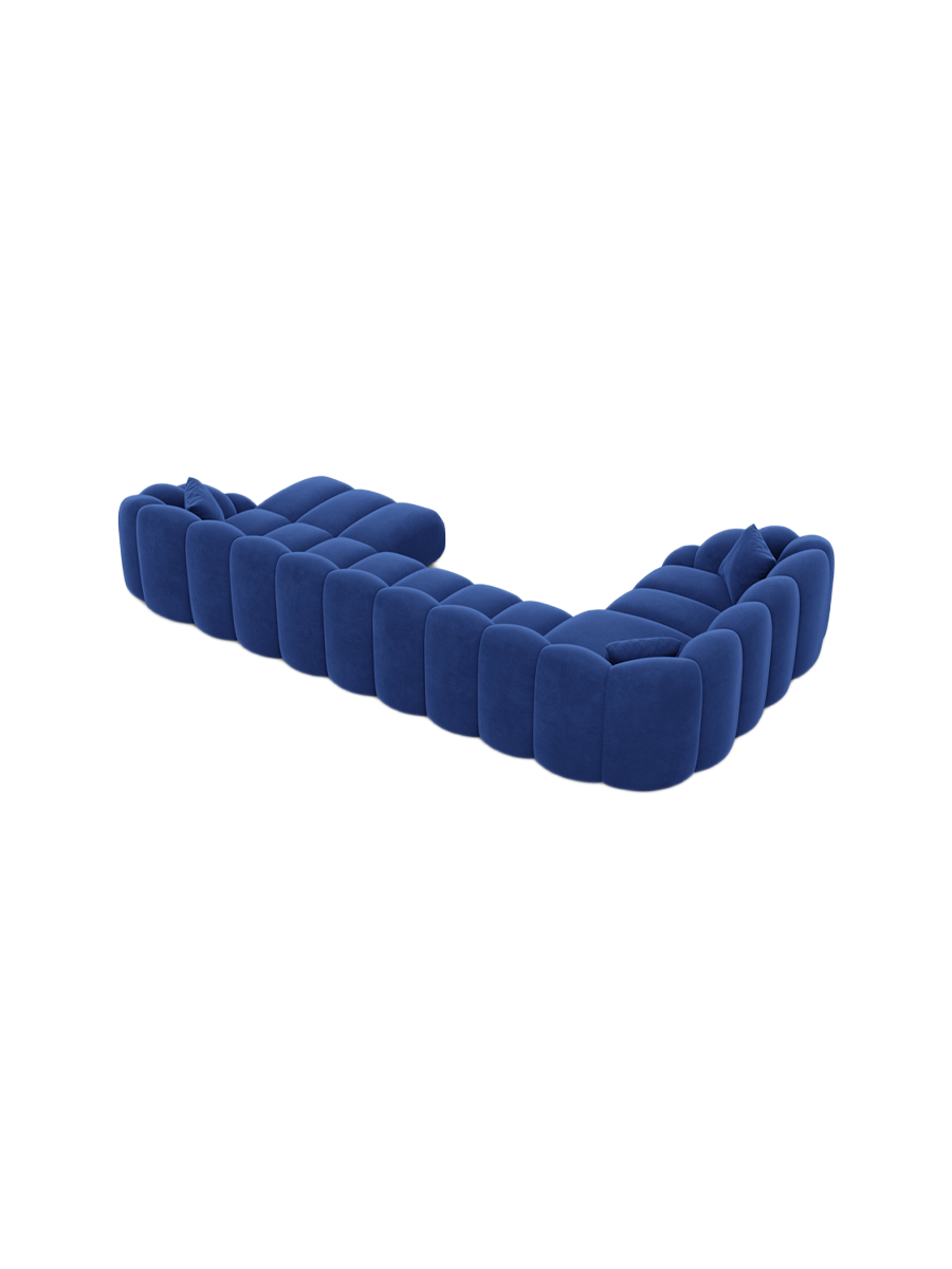 
6-Sitzer Design Panorama-Sofa „Solea XL“ mit Samtbezug - Samtbezug Königsblau / Lange Seite links