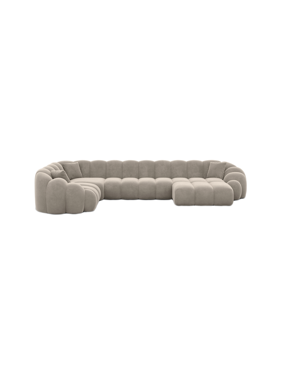 
6-Sitzer Design Panorama-Sofa „Solea XL“ mit Samtbezug - Samtbezug Königsblau / Lange Seite links