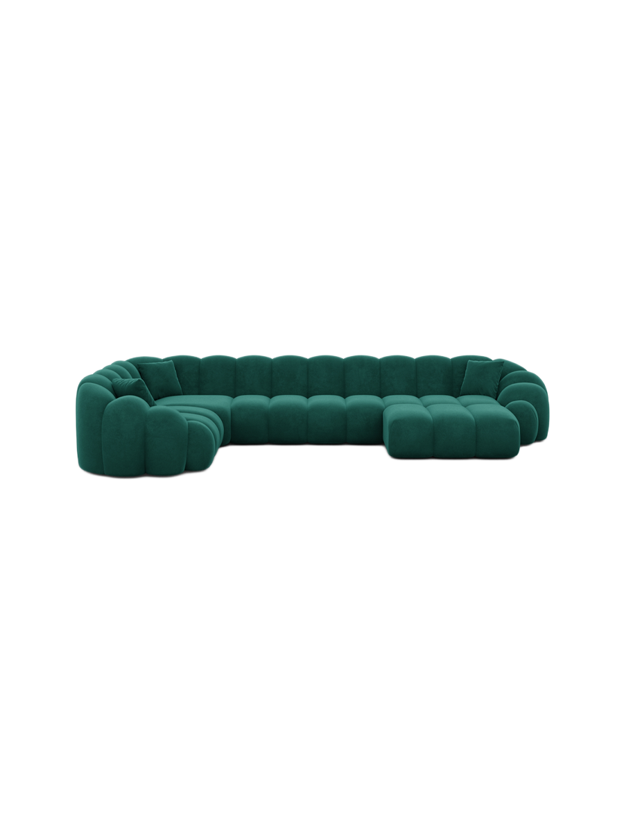 
6-Sitzer Design Panorama-Sofa „Solea XL“ mit Samtbezug - Samtbezug Königsblau / Lange Seite links