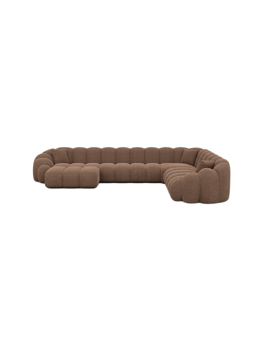 
7-Sitzer Design Panorama-Sofa „Solea XXL“ mit Strukturstoff-Bezug - Strukturstoff Anthrazit / Lange Seite links