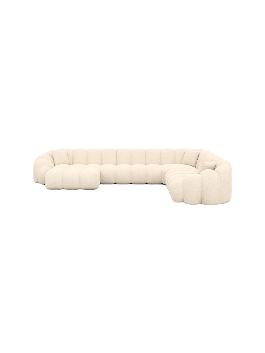 
7-Sitzer Design Panorama-Sofa „Solea XXL“ mit Strukturstoff-Bezug - Strukturstoff Anthrazit / Lange Seite links