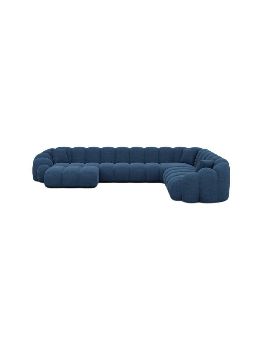 
7-Sitzer Design Panorama-Sofa „Solea XXL“ mit Strukturstoff-Bezug - Strukturstoff Anthrazit / Lange Seite links