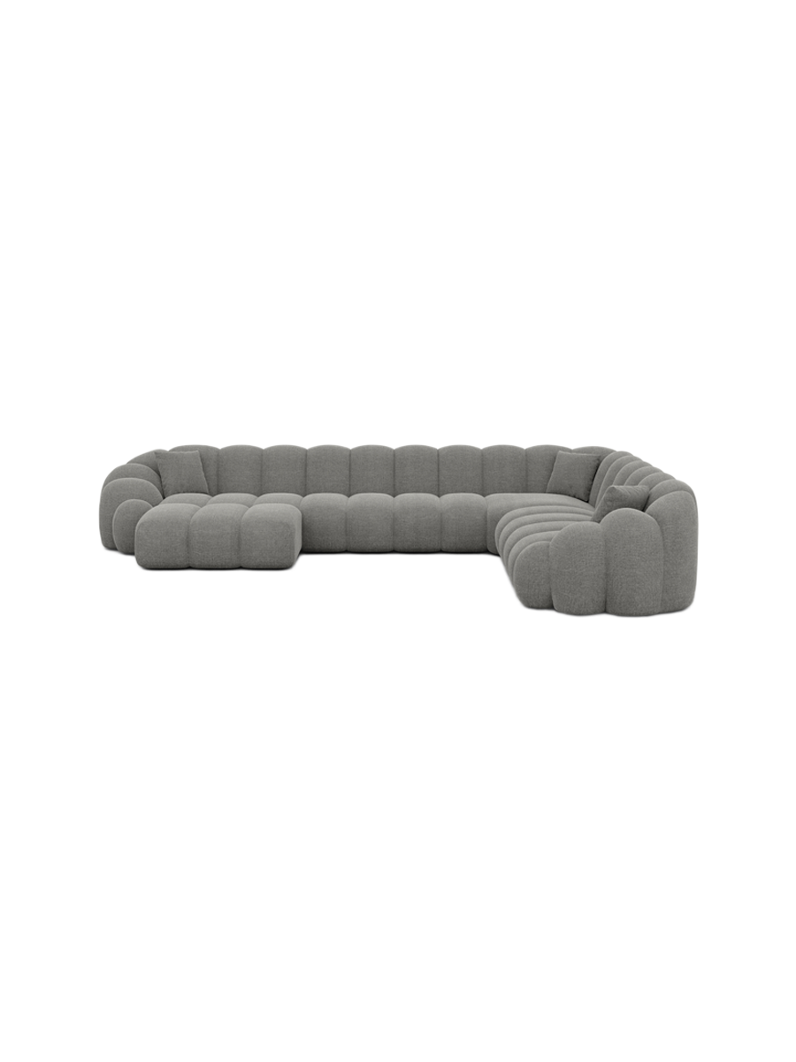 
7-Sitzer Design Panorama-Sofa „Solea XXL“ mit Strukturstoff-Bezug - Strukturstoff Anthrazit / Lange Seite links