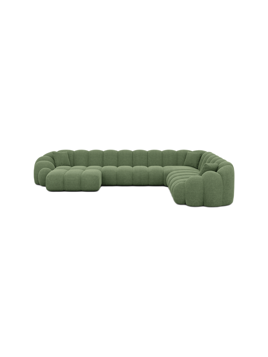 
7-Sitzer Design Panorama-Sofa „Solea XXL“ mit Strukturstoff-Bezug - Strukturstoff Anthrazit / Lange Seite links
