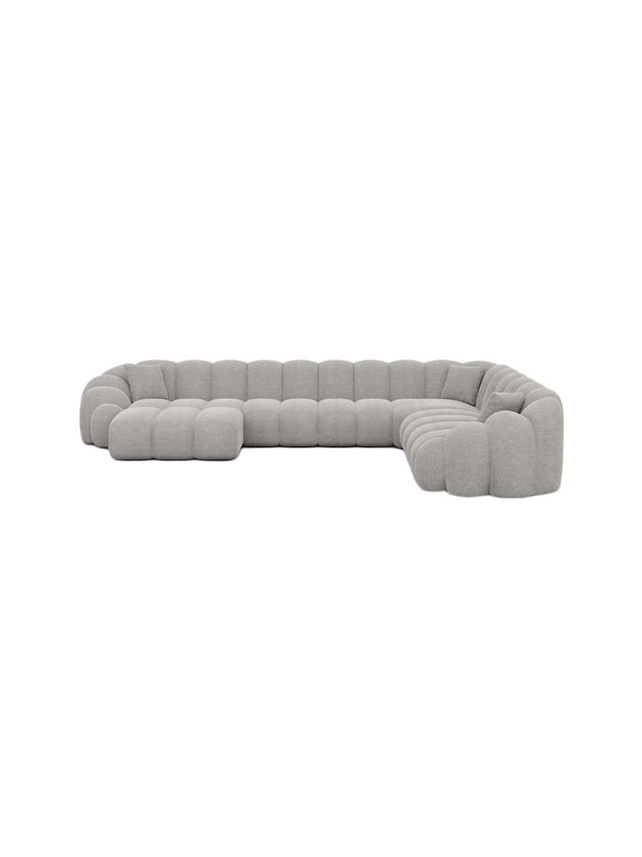 
7-Sitzer Design Panorama-Sofa „Solea XXL“ mit Strukturstoff-Bezug - Strukturstoff Anthrazit / Lange Seite links