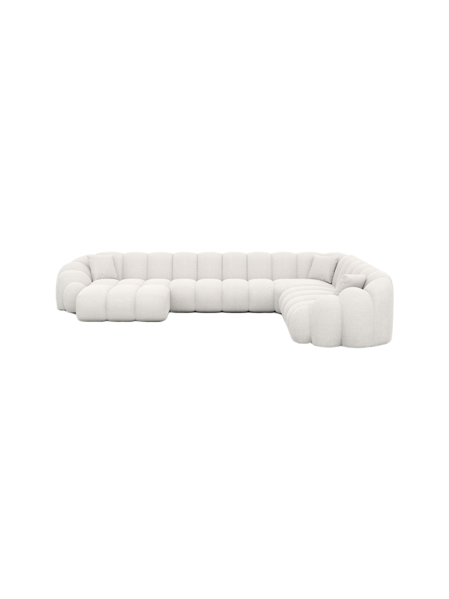 
7-Sitzer Design Panorama-Sofa „Solea XXL“ mit Strukturstoff-Bezug - Strukturstoff Anthrazit / Lange Seite links