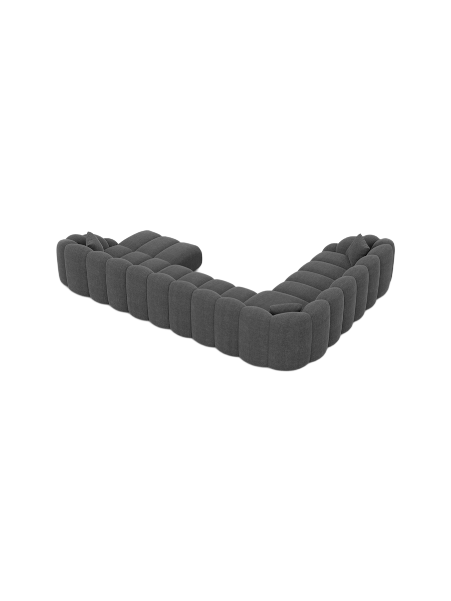 
7-Sitzer Design Panorama-Sofa „Solea XXL“ mit Strukturstoff-Bezug - Strukturstoff Anthrazit / Lange Seite links
