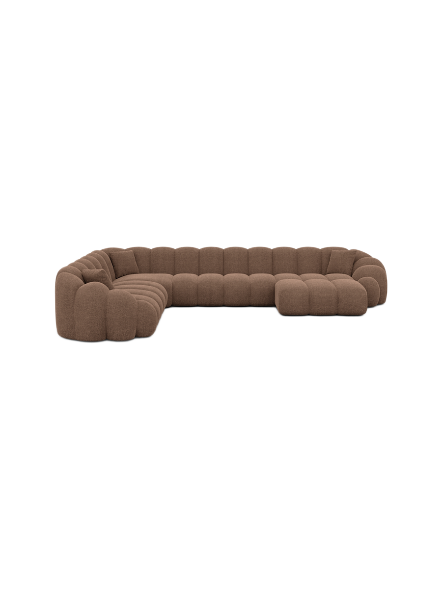 
7-Sitzer Design Panorama-Sofa „Solea XXL“ mit Strukturstoff-Bezug - Strukturstoff Anthrazit / Lange Seite links