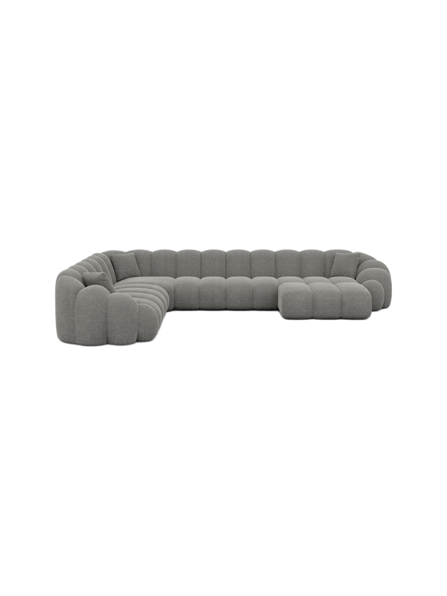
7-Sitzer Design Panorama-Sofa „Solea XXL“ mit Strukturstoff-Bezug - Strukturstoff Anthrazit / Lange Seite links