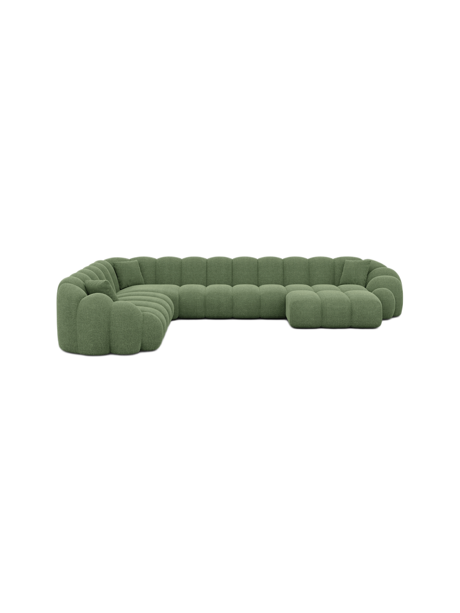
7-Sitzer Design Panorama-Sofa „Solea XXL“ mit Strukturstoff-Bezug - Strukturstoff Anthrazit / Lange Seite links