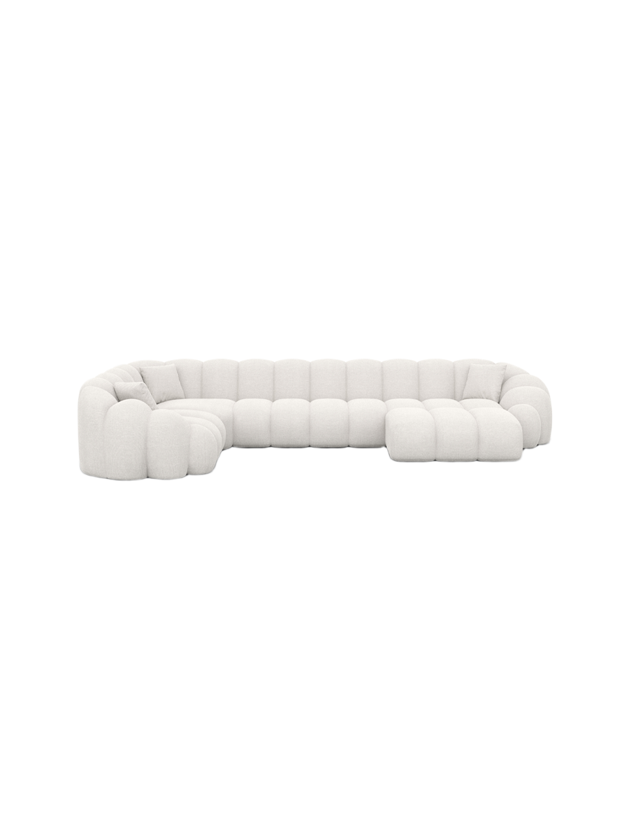 
7-Sitzer Design Panorama-Sofa „Solea XXL“ mit Strukturstoff-Bezug - Strukturstoff Anthrazit / Lange Seite links