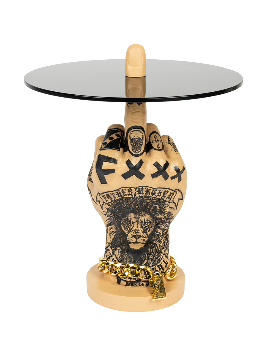 
Designer Side Table "Fother Mucker" Ø 40 x 50 cm - Lion
