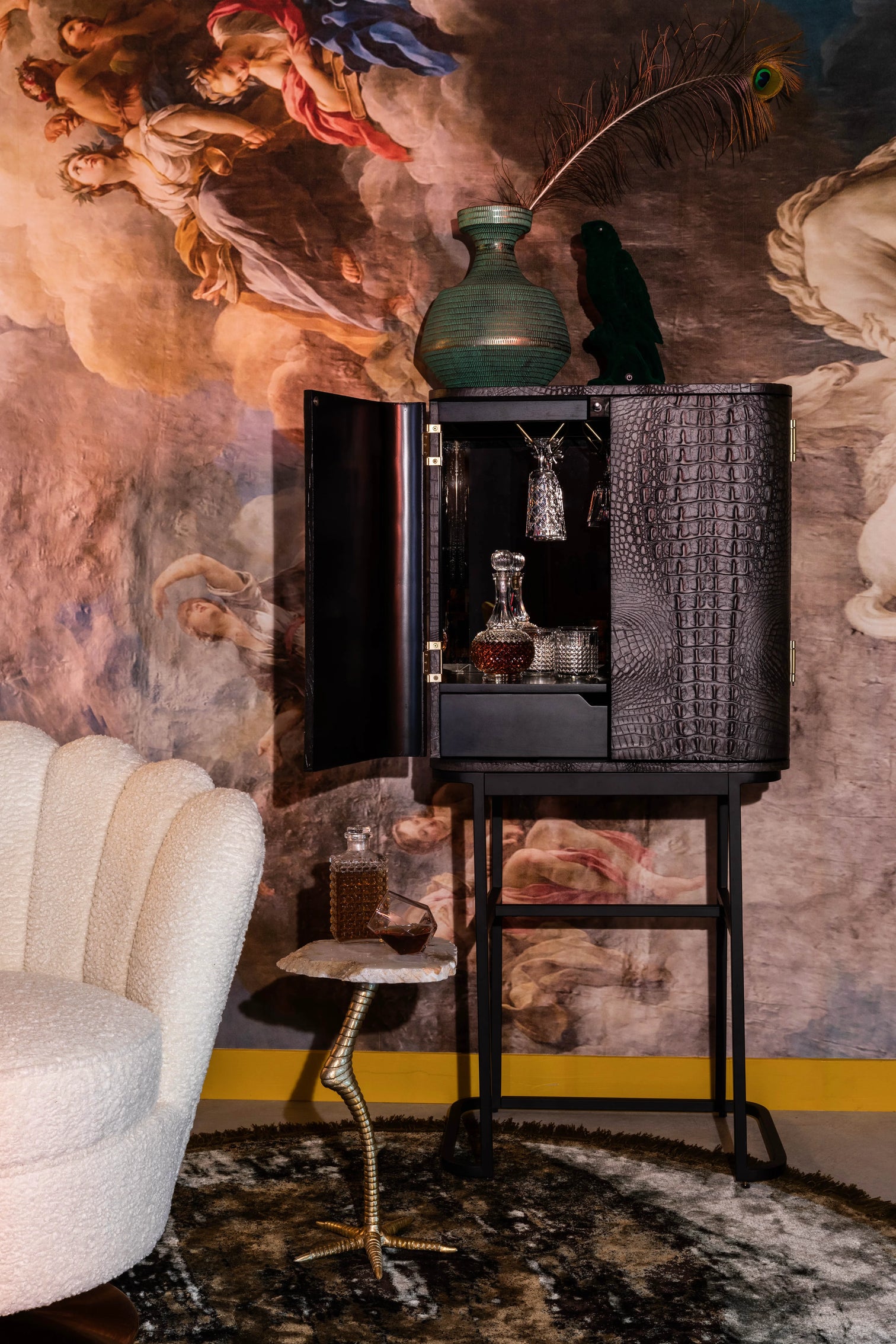 
"Ava Morgana" Bar Cabinet Design - Crocodile look