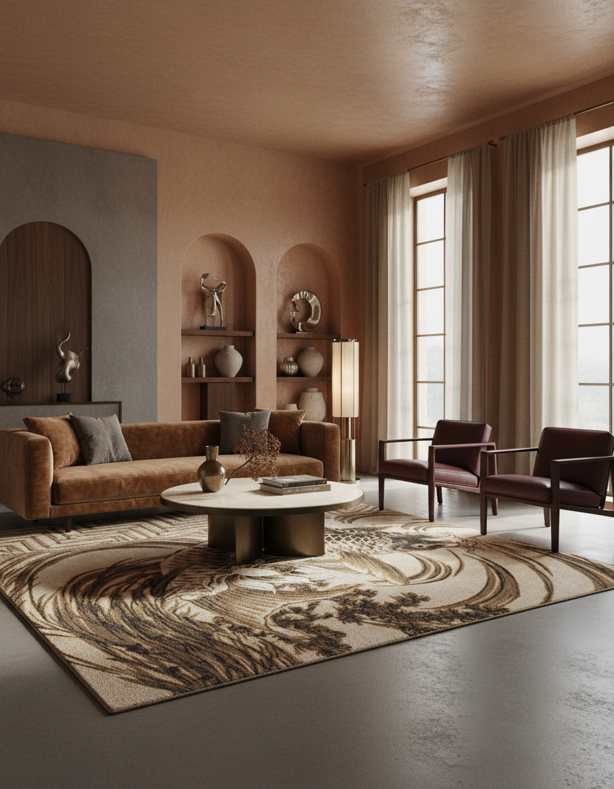 
Designer Wool Rug "The Legend Of Koi" 230 x 160 cm