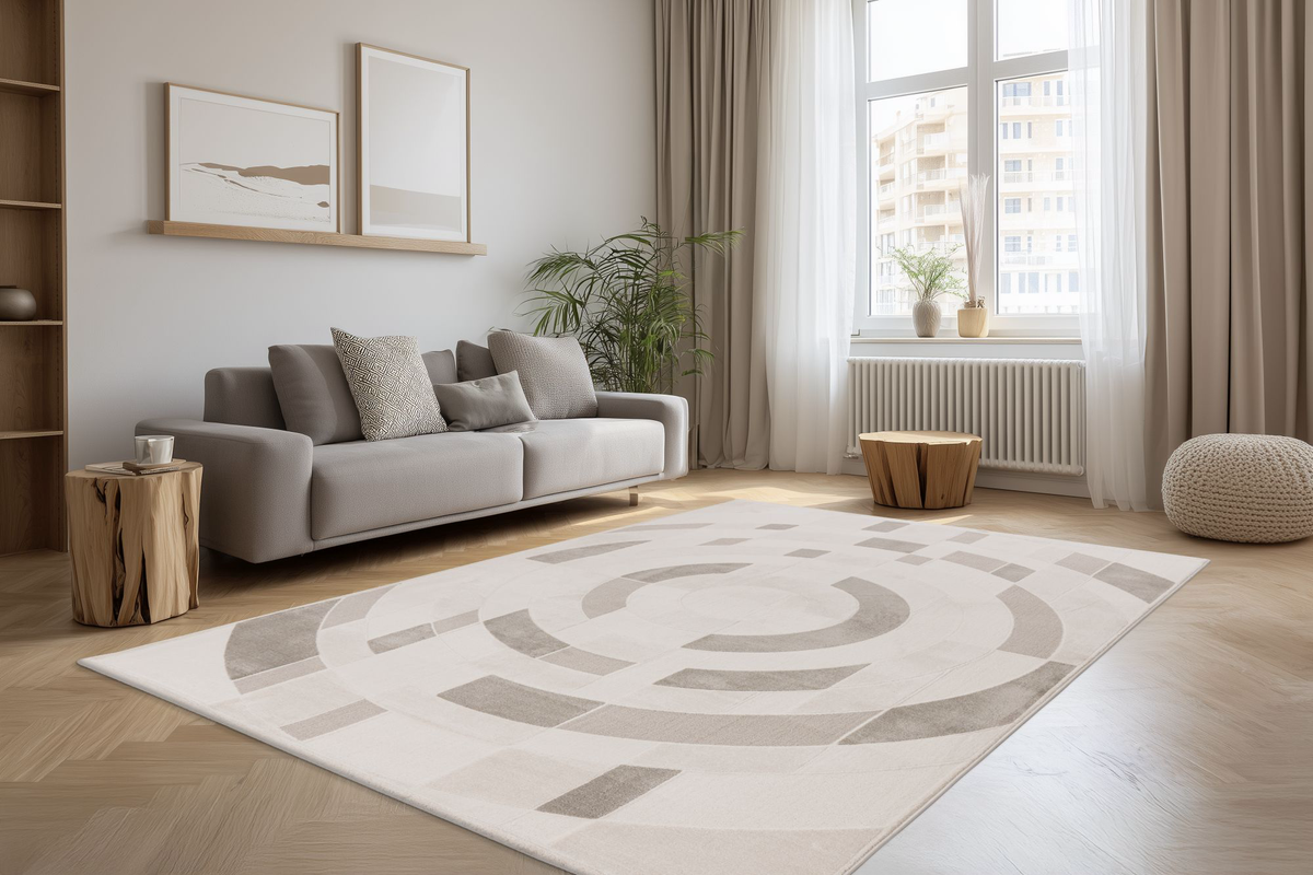 
Tapis design de qualité supérieure « Bergamo 703 » - Argent - 80 x 150 cm