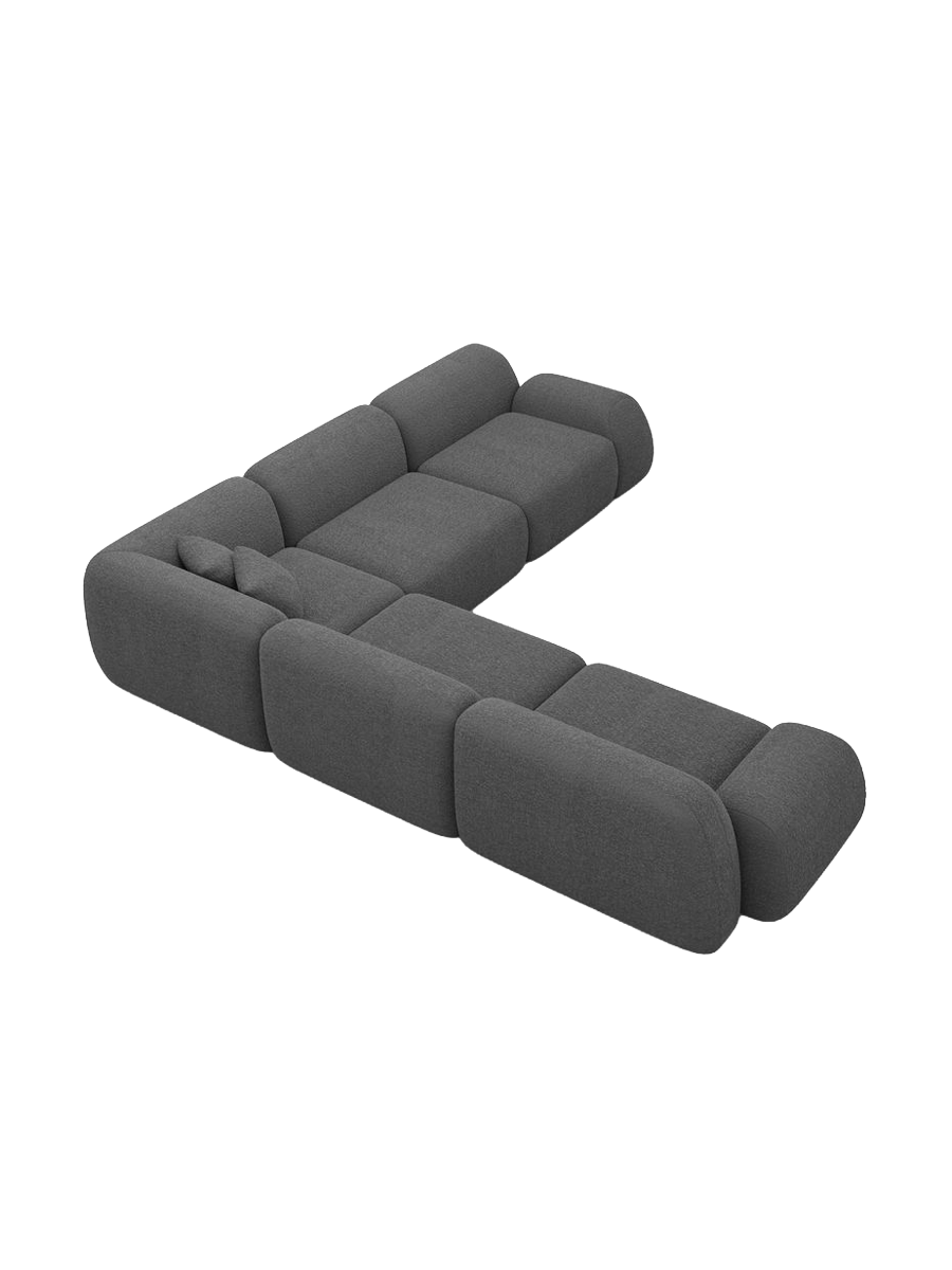 
5-Sitzer Design Ecksofa „Lumera“ mit Bouclé-Bezug - Bouclé Graphit
