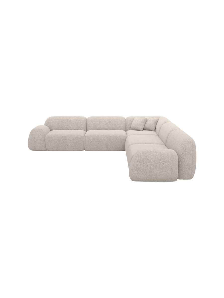 
5-Sitzer Design Ecksofa „Lumera“ mit Bouclé-Bezug - Bouclé Graphit