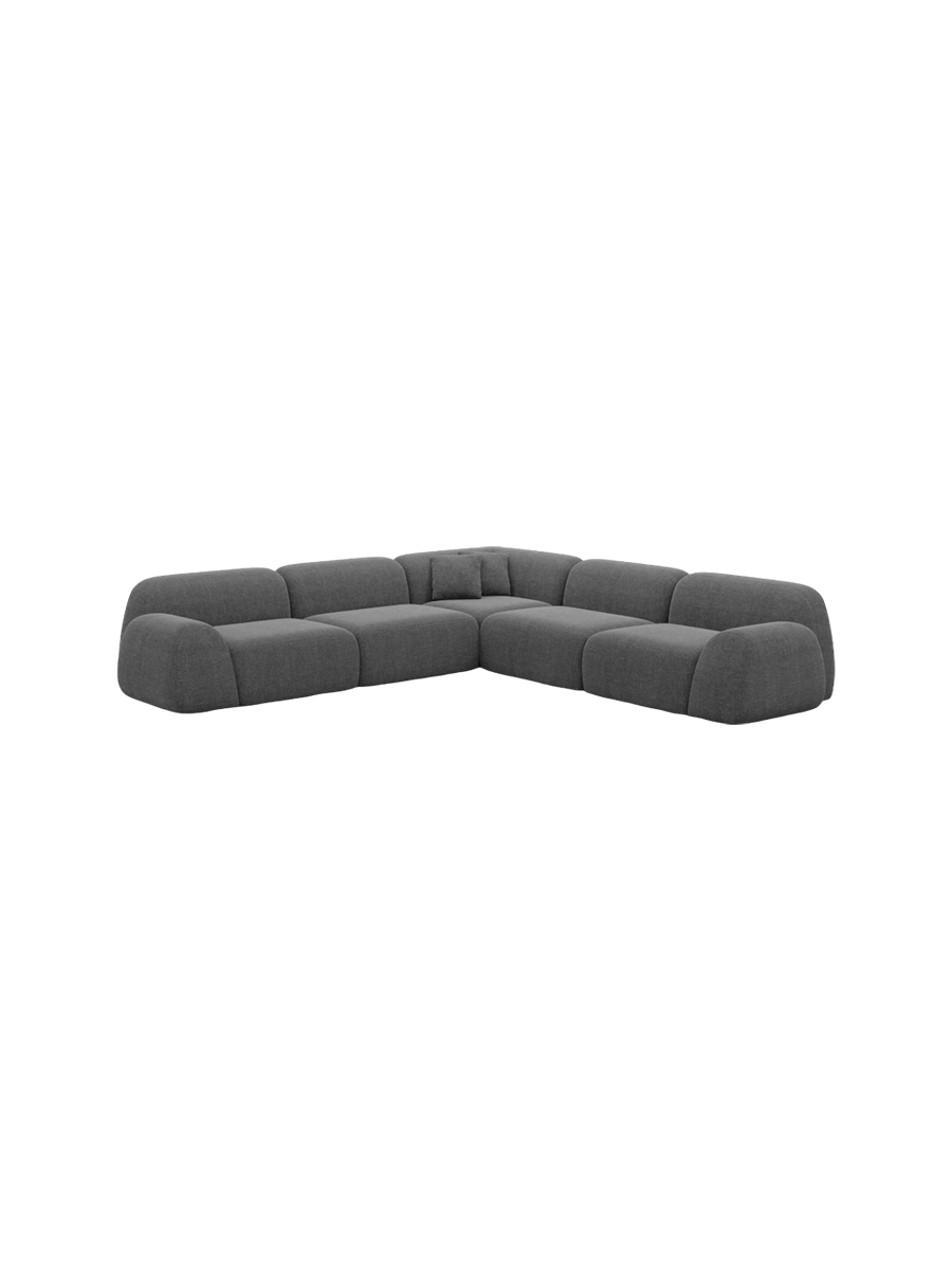 
5-Sitzer Design Ecksofa „Lumera“ mit Strukturstoff-Bezug - Strukturstoff Anthrazit