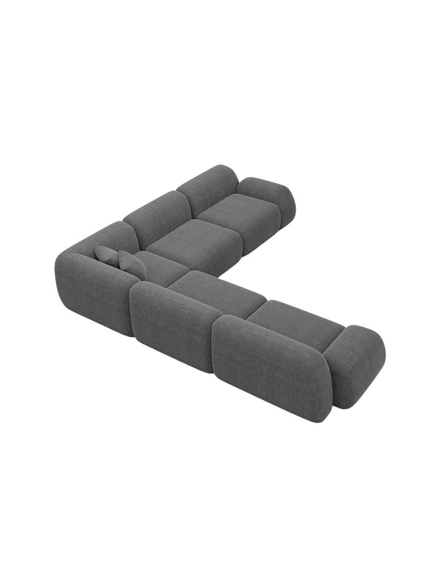 
5-Sitzer Design Ecksofa „Lumera“ mit Strukturstoff-Bezug - Strukturstoff Anthrazit