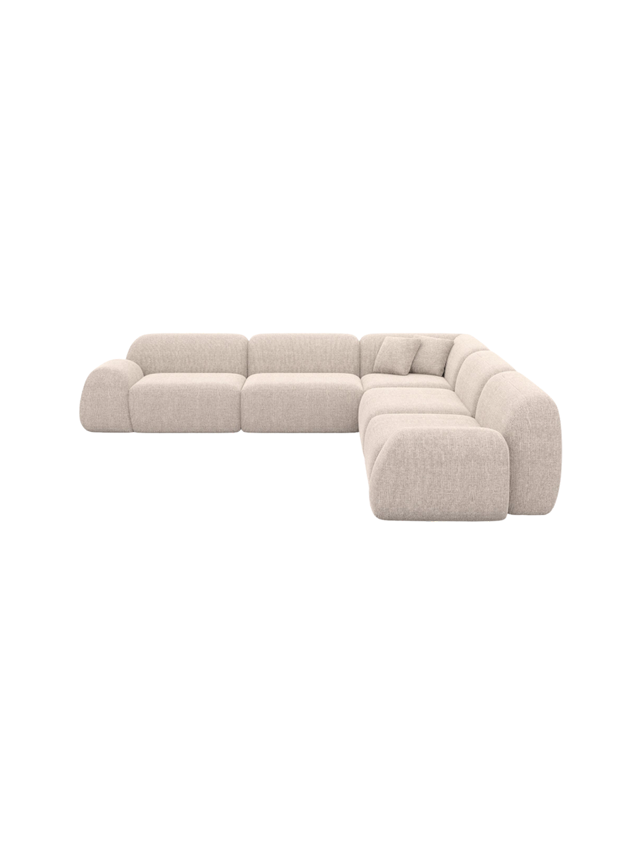 
5-Sitzer Design Ecksofa „Lumera“ mit Strukturstoff-Bezug - Strukturstoff Anthrazit
